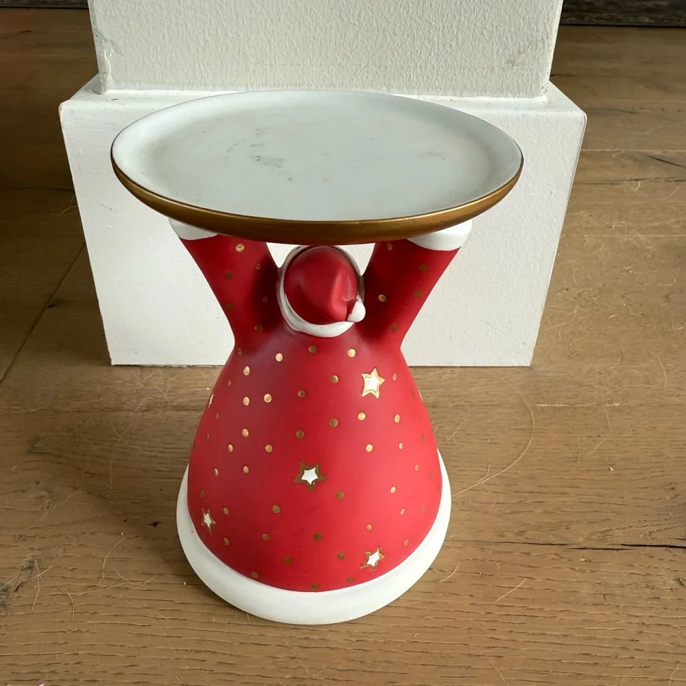 Vintage PartyLite Holiday Cheer Santa Claus Pilar Candle Holder, Item No P9631